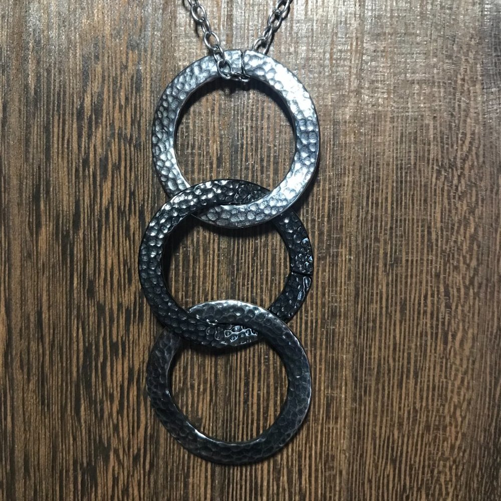 Tocara Sandra Dee Stainless Steel Triple Circle necklace